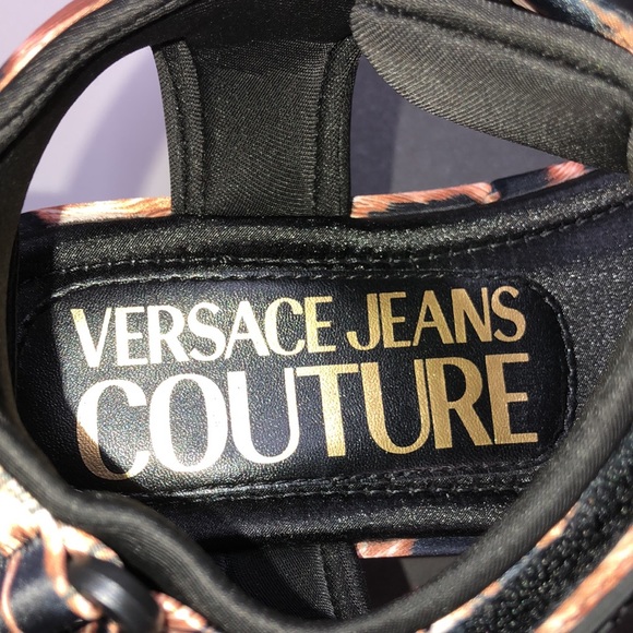 NWT Versace Jeans couture leopard print platform sandals size 8 - Picture 5 of 11